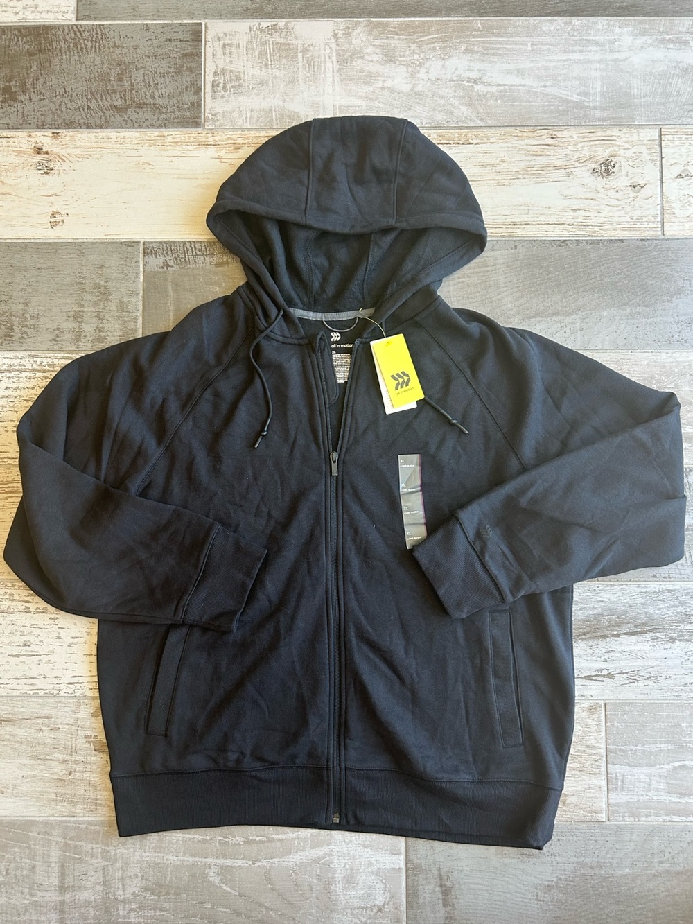 NWT All in Motion Black Full Zip Fleece Hoodie Jacket Women’s XL